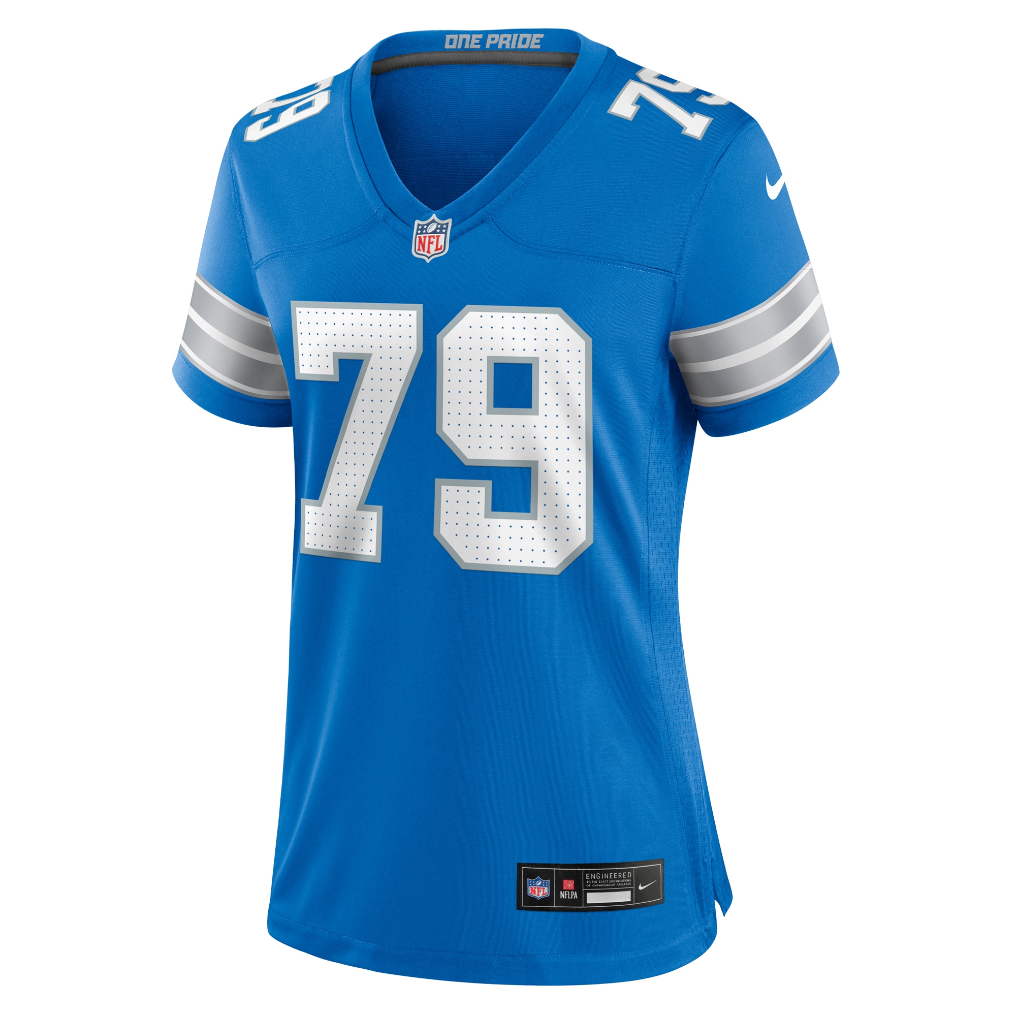 Detroit Lions John Cominsky Blue Team Game NFL Jersey Women's