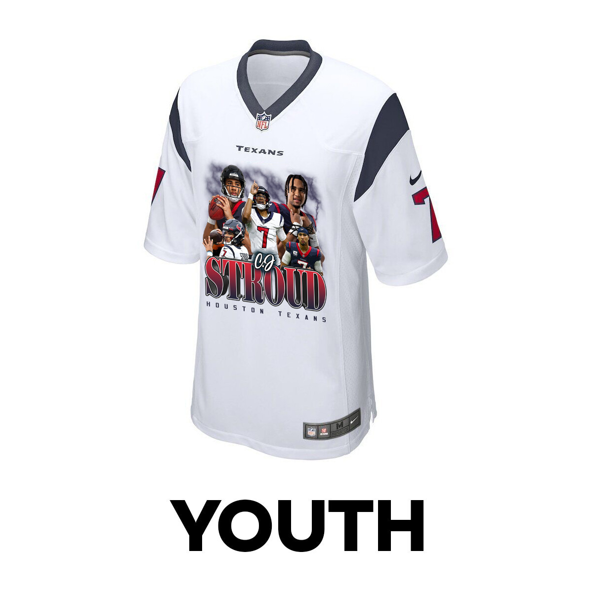 C.J. Stroud 7 Houston Texans The Chosen One Game White NFL Jersey Youth