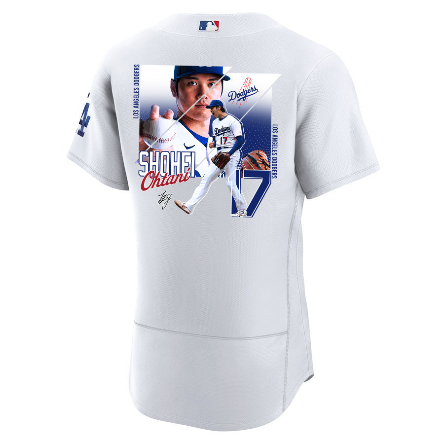Shohei Ohtani 17 Los Angeles Dodgers Signed Greatest Sho On Earth 2023 Home ELITE White MLB Jersey Men's
