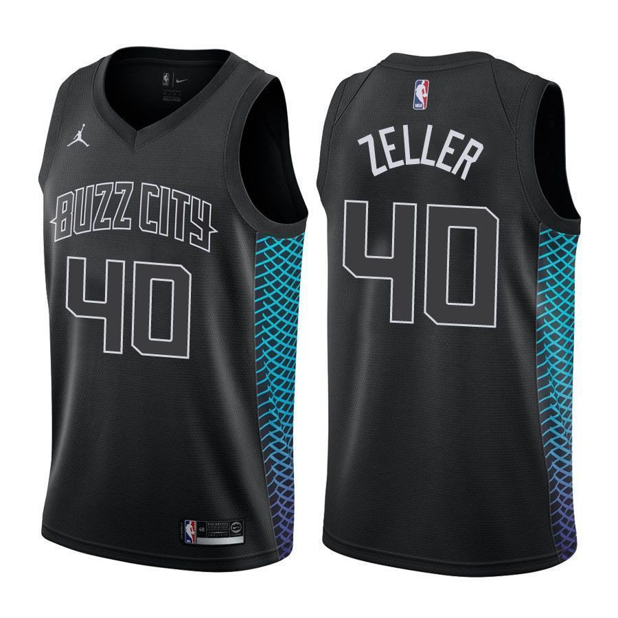 Charlotte Hornets Cody Zeller 40 City Edition Black NBA Jersey Men's