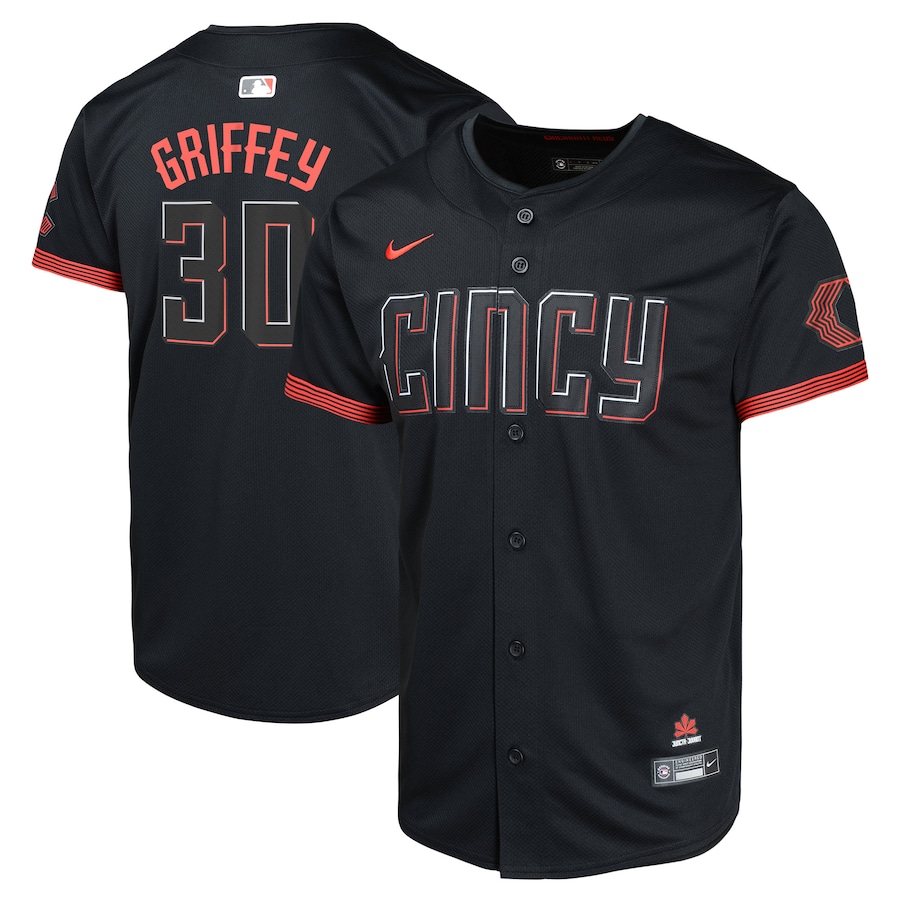 Ken Griffey Jr. Cincinnati Reds Youth City Connect Limited Player Jersey Black