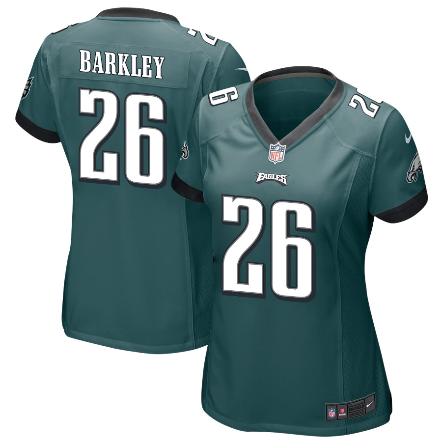 Saquon Barkley 26 Philadelphia Eagles Game Midnight Green NFL Jersey Women's
