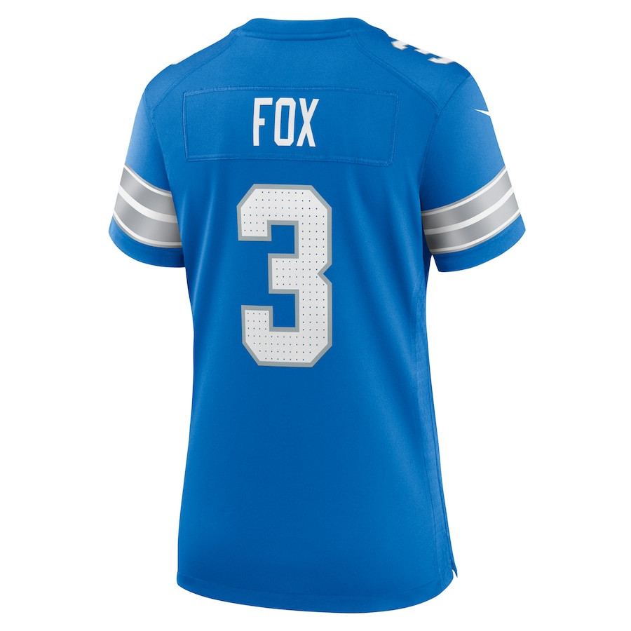 Jack Fox 3 Detroit Lions Team Game Blue NFL Jersey Women's