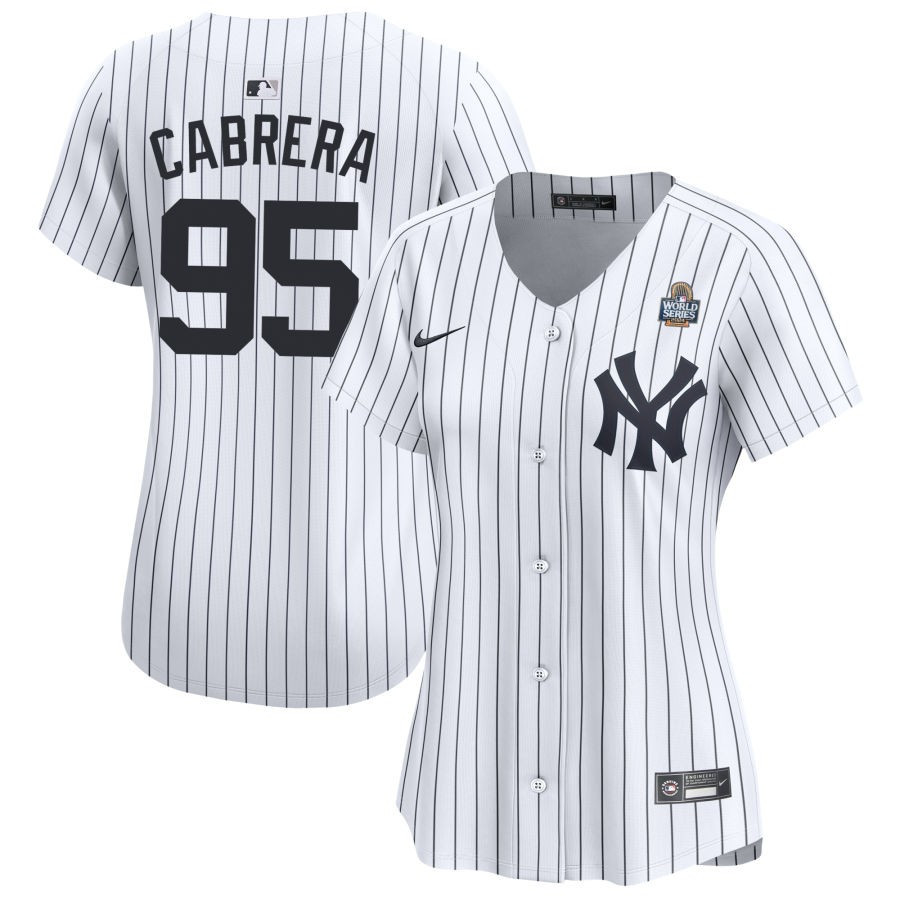 Oswaldo Cabrera 95 New York Yankees 2024 World Series Home Limited White MLB Jersey Women's