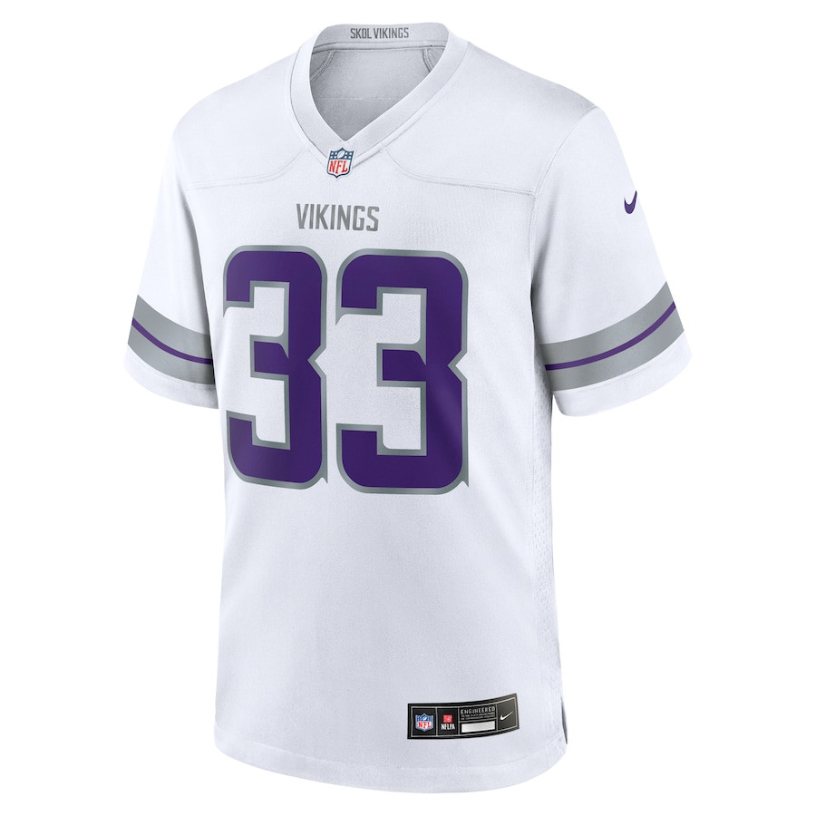 Aaron Jones 33 Minnesota Vikings Alternate Game White NFL Jersey Men's
