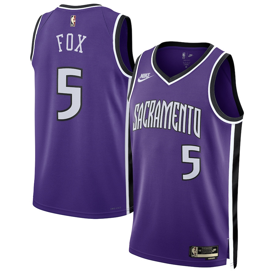 De'Aaron Fox 5 Sacramento Kings Unisex 2024/25 Swingman Purple Classic Edition NBA Jersey Unisex