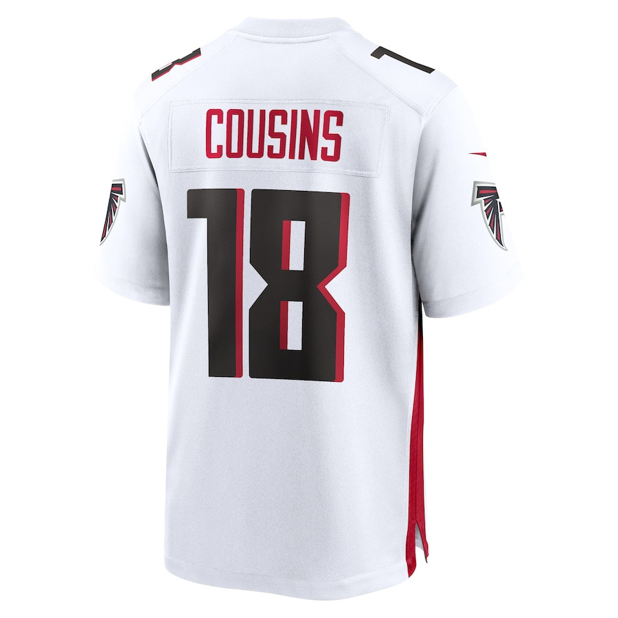 Kirk Cousins 18 Atlanta Falcons Game White NFL Jersey Men's