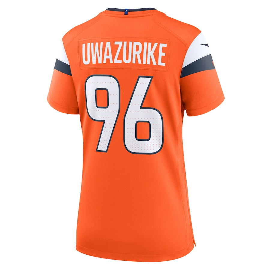 Eyioma Uwazurike 96 Denver Broncos Team Game Orange NFL Jersey Women's
