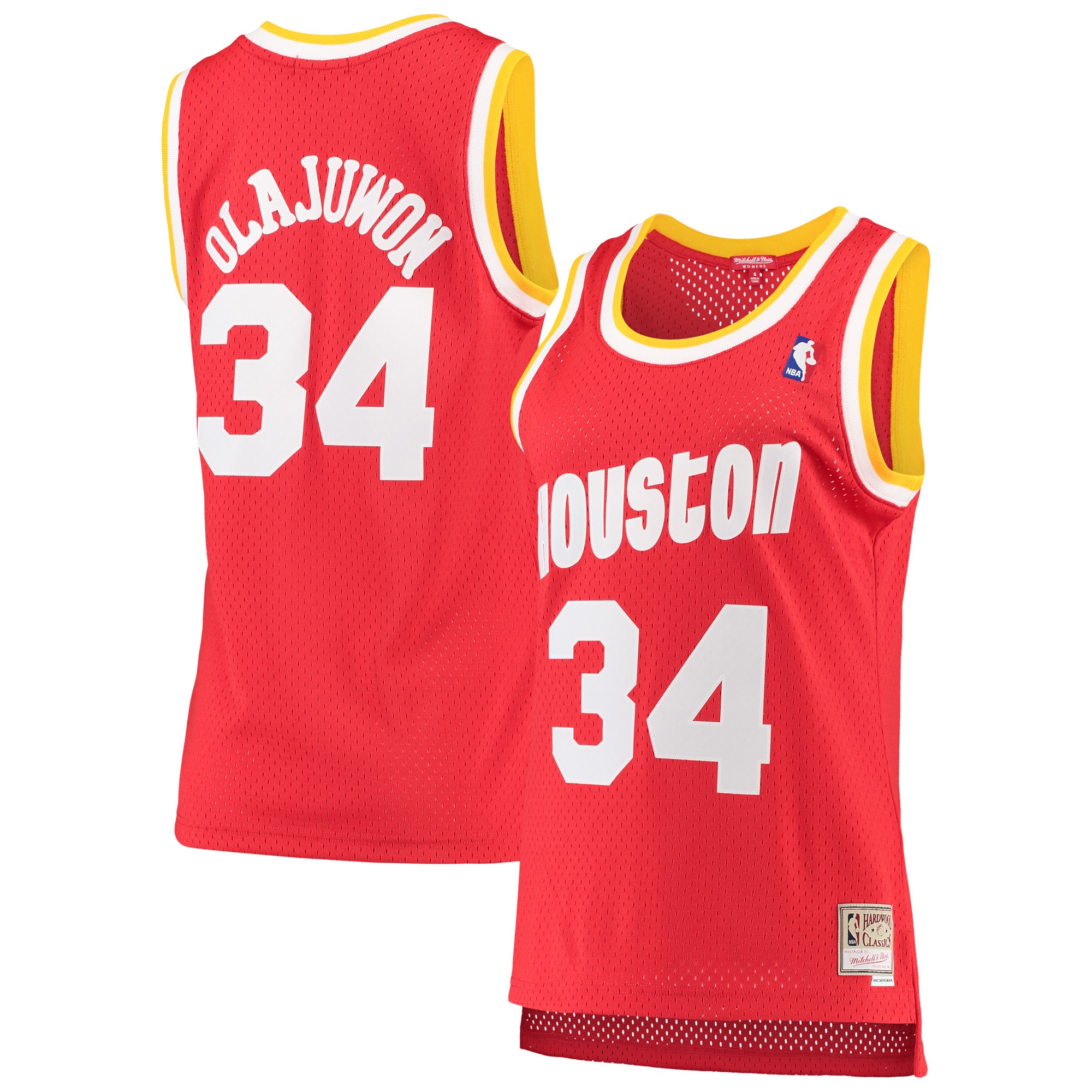 Mitchell Ness Hakeem Olajuwon Red Houston Rockets 1993-94 Hardwood Classics Swingman NBA Jersey Women's