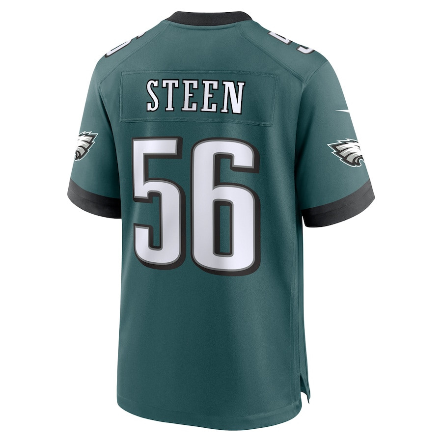Tyler Steen 56 Philadelphia Eagles Team Game Midnight Green NFL Jersey Men's