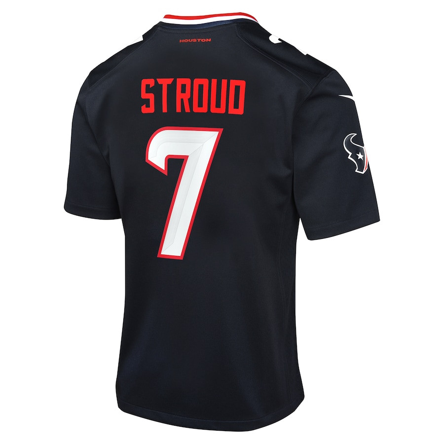 C.J. Stroud 7 Houston Texans Game Navy NFL Jersey Youth
