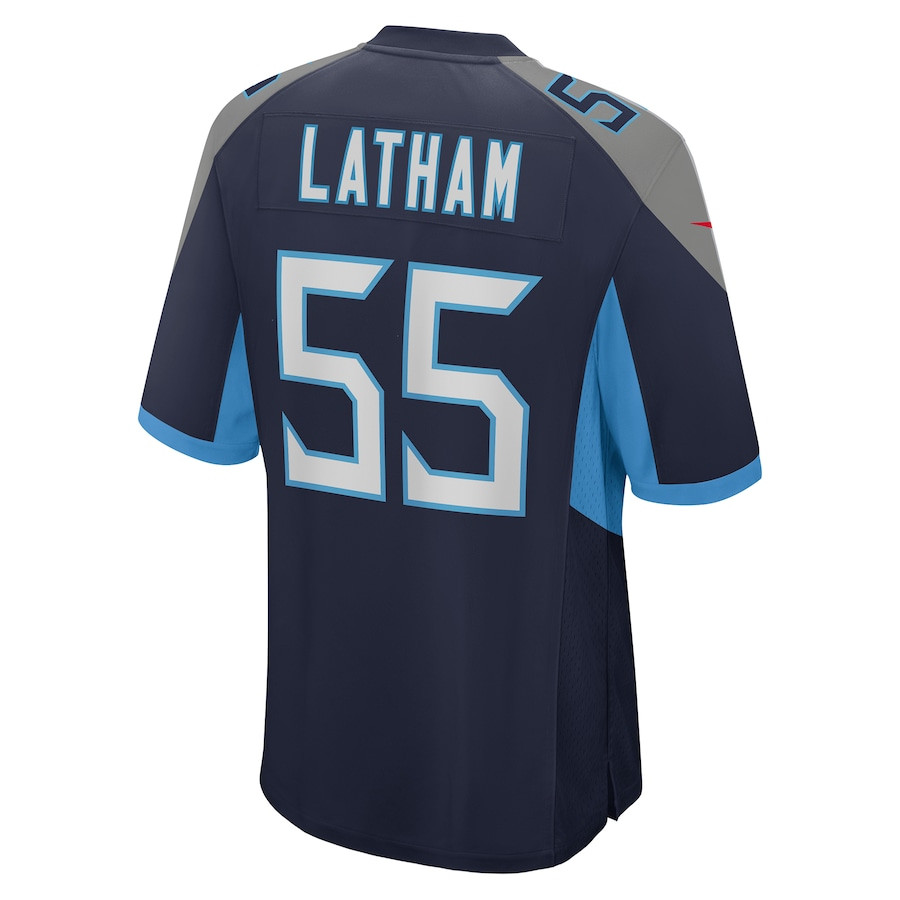 JC Latham 55 Tennessee Titans Team Game Navy NFL Jersey Men's