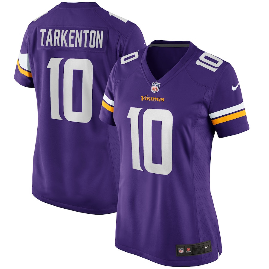 Fran Tarkenton 10 Minnesota Vikings Game Retired Purple NFL Jersey Women's