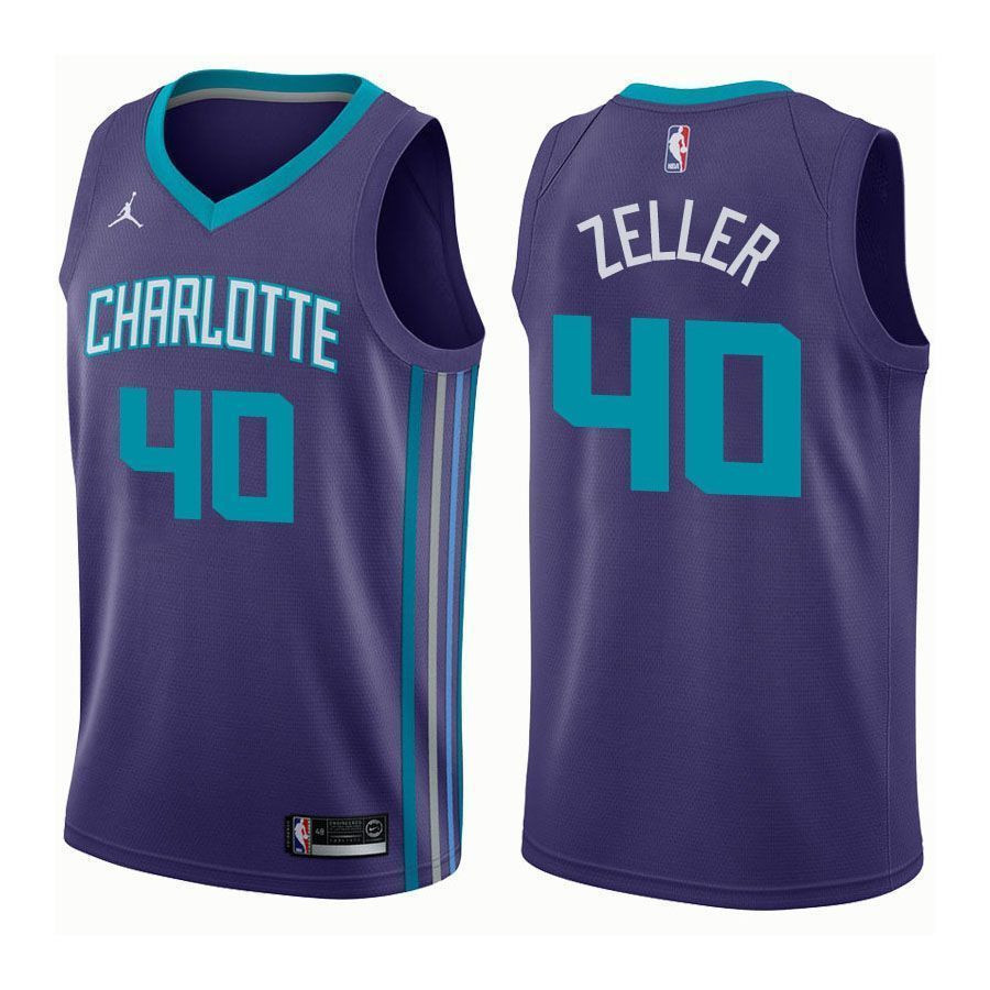 Charlotte Hornets Cody Zeller 40 Statet Purple NBA Jersey Men's