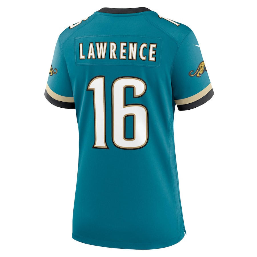 Trevor Lawrence 16 Jacksonville Jaguars Prowler Throwback Game Teal NFL Jersey Women's