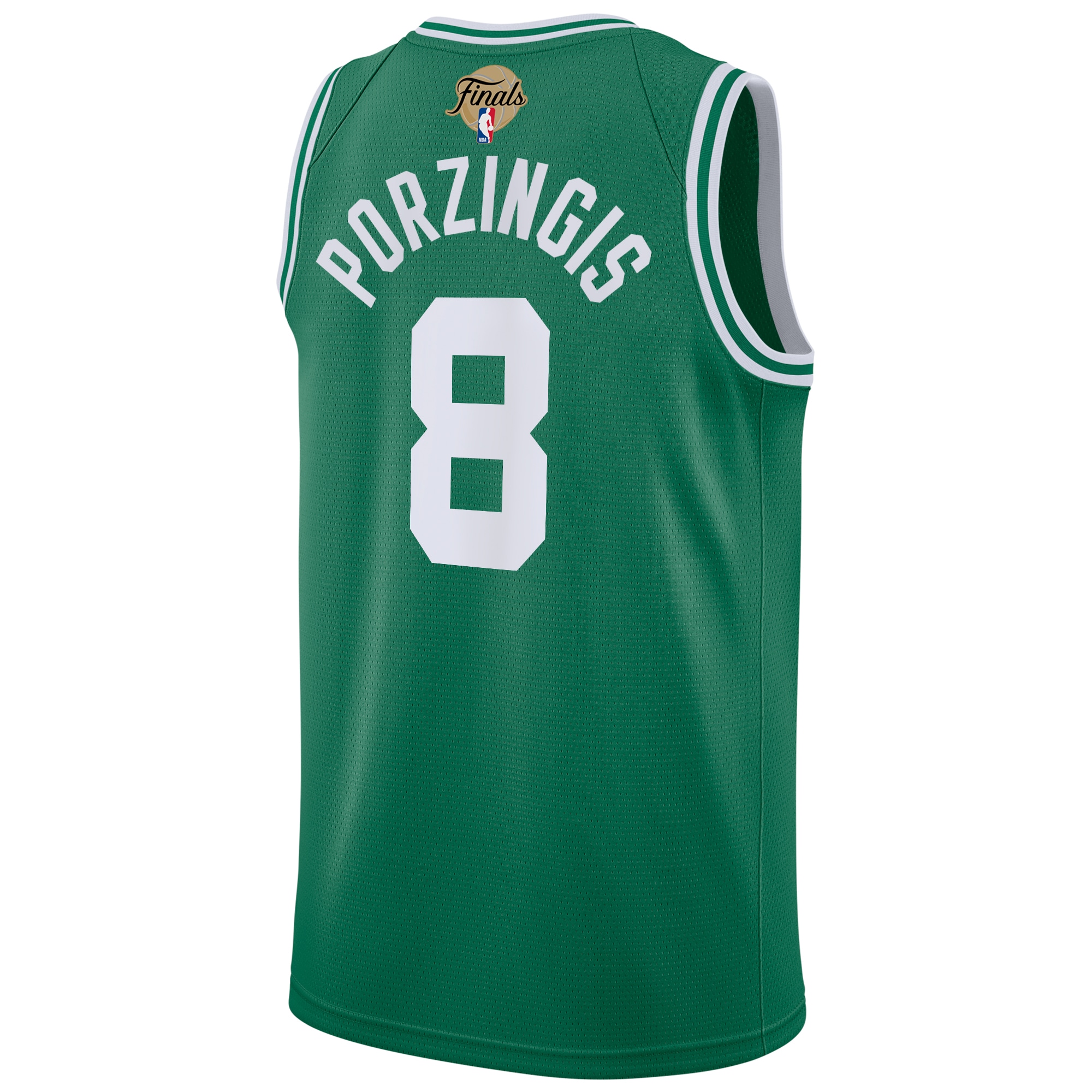 Boston Celtics Icon Edition Finals Patch 2024 Swingman Kelly Green Kristaps Porzingi NBA Jersey Youth
