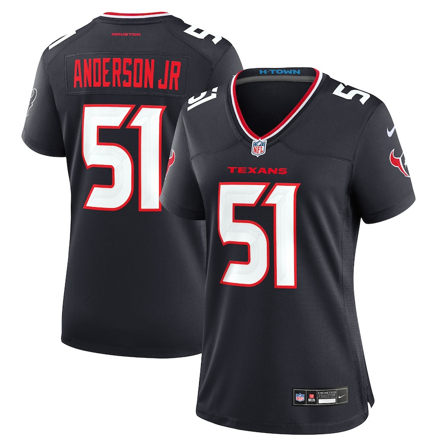 Will Anderson Jr. 51 Houston Texans Game Navy NFL Jersey Women's