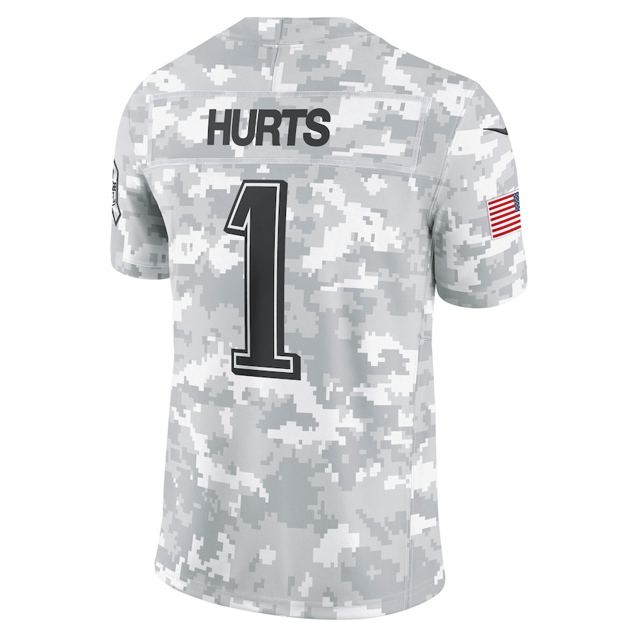 Jalen Hurts 1 Philadelphia Eagles 2024 Salute to Service Limited Arctic Camo NFL Jersey Men's