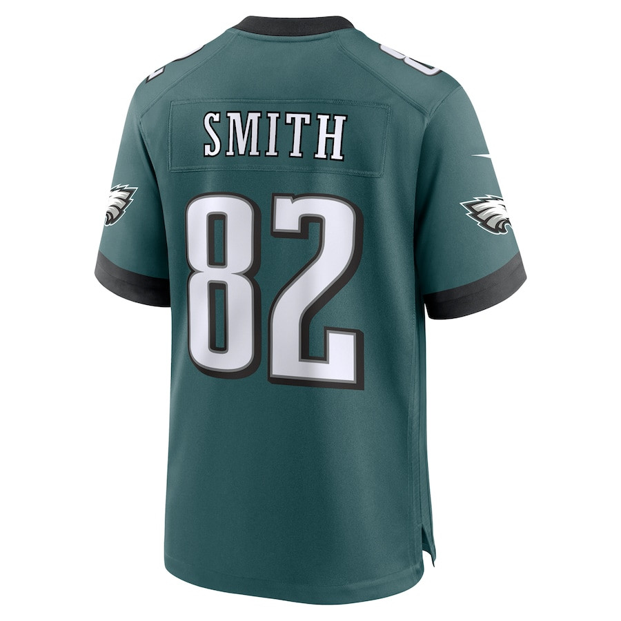 Ainias Smith 82 Philadelphia Eagles Team Game Midnight Green NFL Jersey Men's