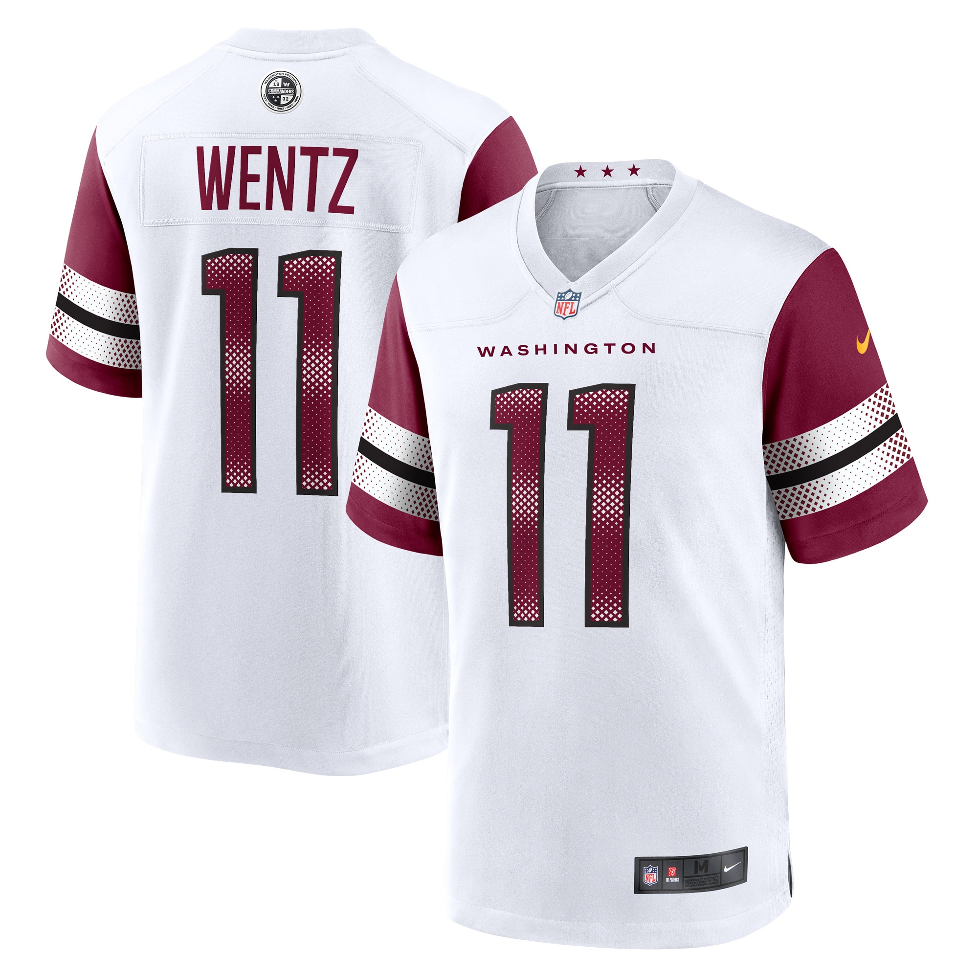 Washington Commanders Carson Wentz White Game NFL Jersey Men's