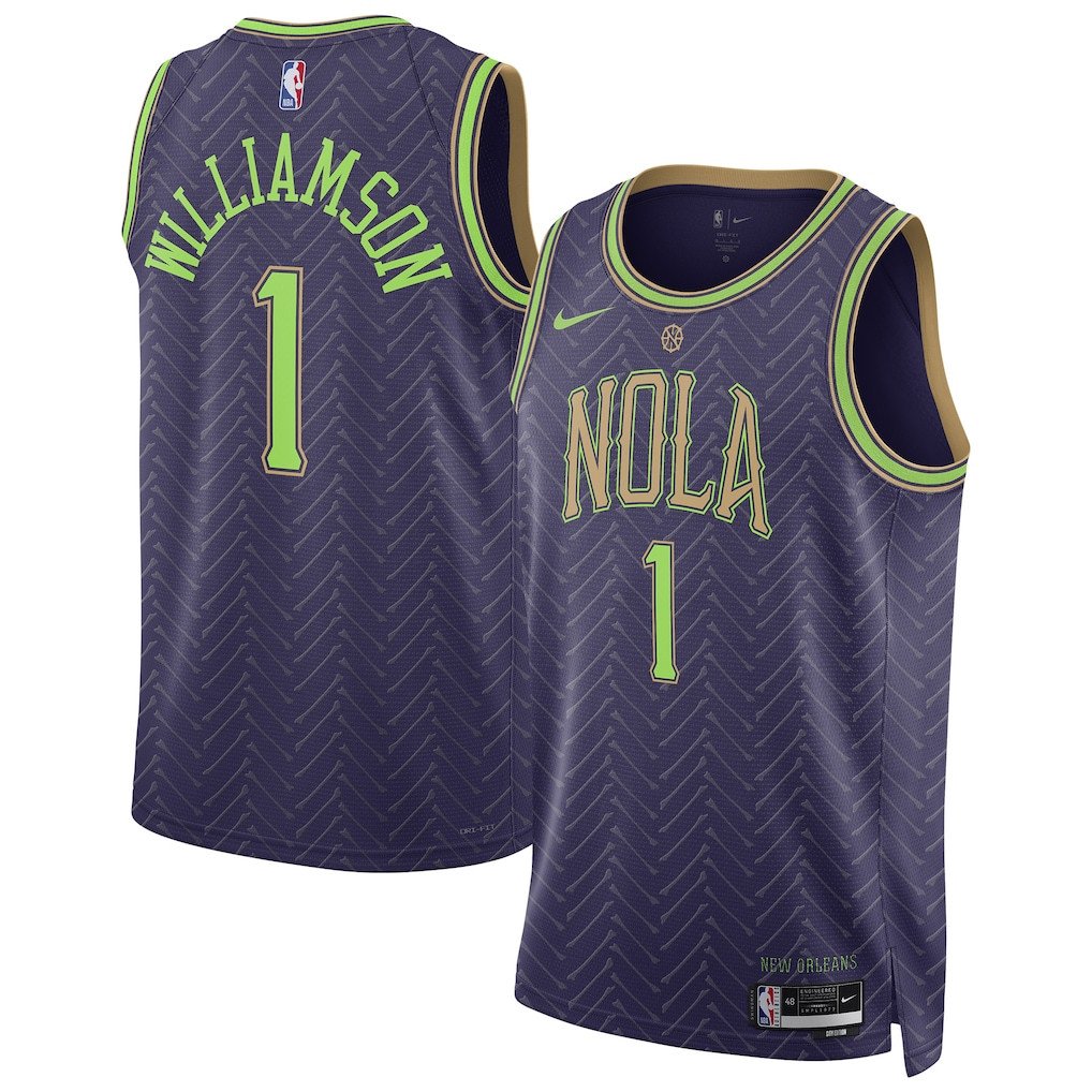 Zion Williamson 1 New Orleans Pelicans Unisex 2024/25 Swingman Player City Edition Purple NBA Jersey Unisex
