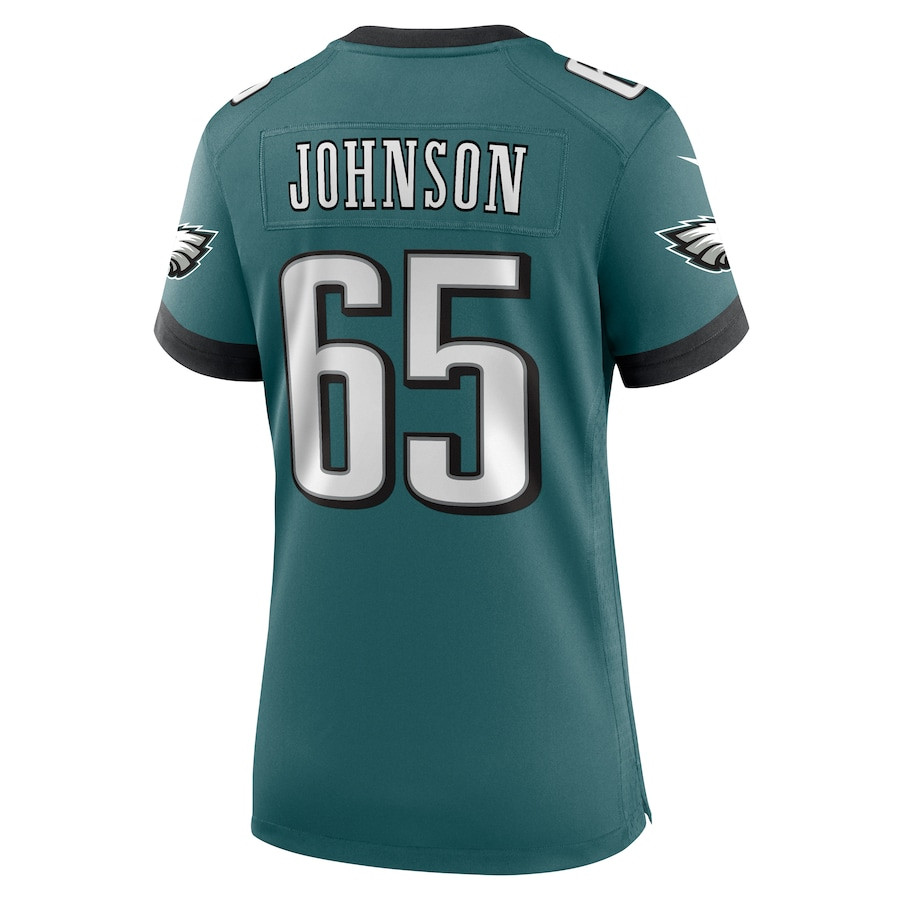 Lane Johnson 65 Philadelphia Eagles Team Game Midnight Green NFL Jersey Women's