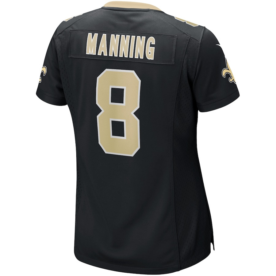 Archie Manning 8 New Orleans Saints Game Retired Black NFL Jersey Women's
