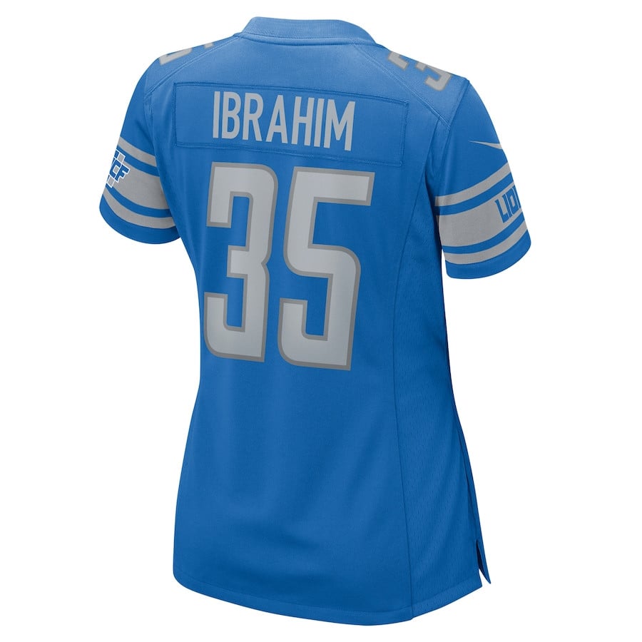 Mohamed Ibrahim 35 Detroit Lions Game Blue NFL Jersey Women's