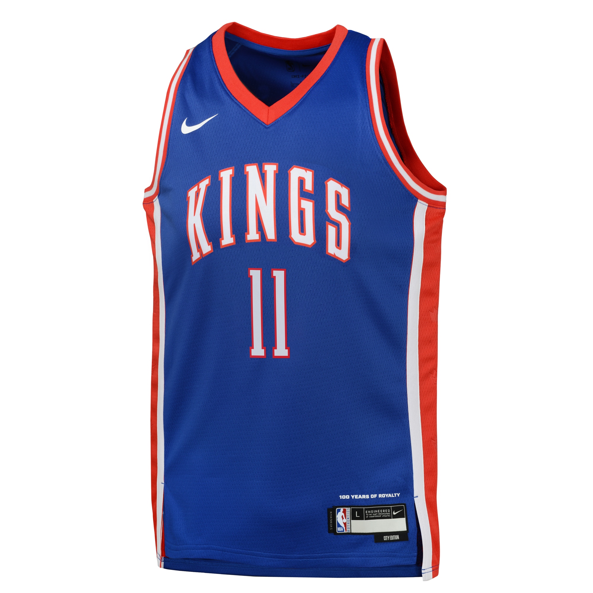 Camiseta City Edition Swingman de los Sacramento Kings 2024 Azul Domantas Sabonis NBA Jersey Men's