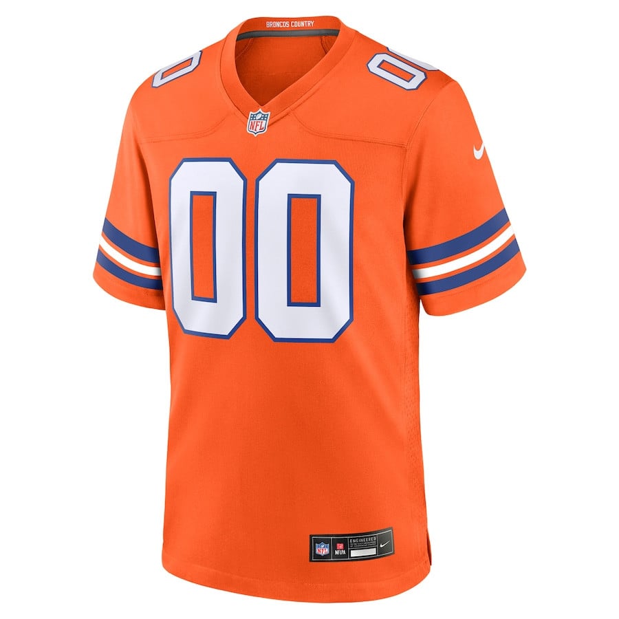 Denver Broncos Mile High Collection 1977 Throwback Custom Game Orange NFL Jersey Men's