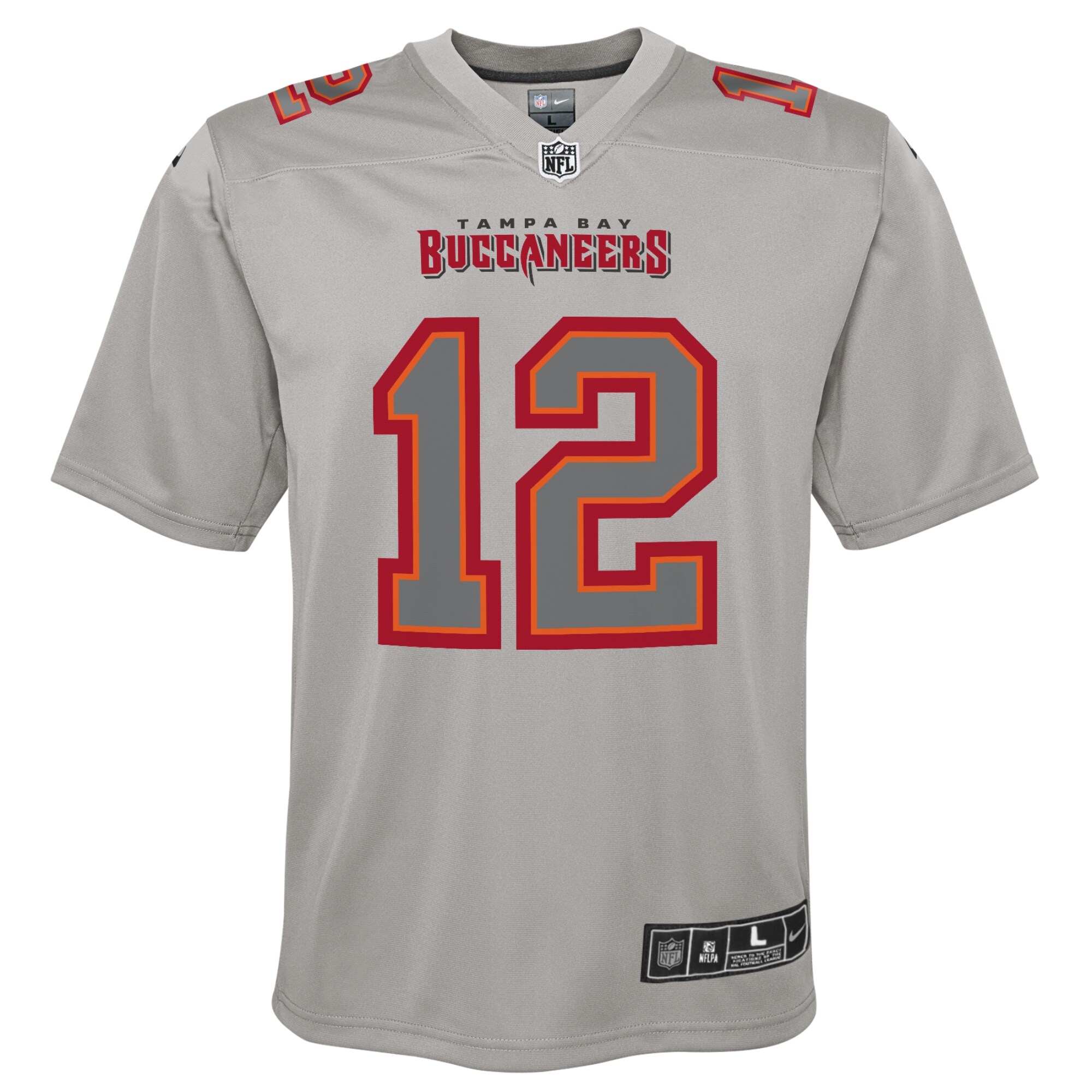 Tampa Bay Buccaneers Tom Brady Gray Atmosphere Game NFL Jersey Youth