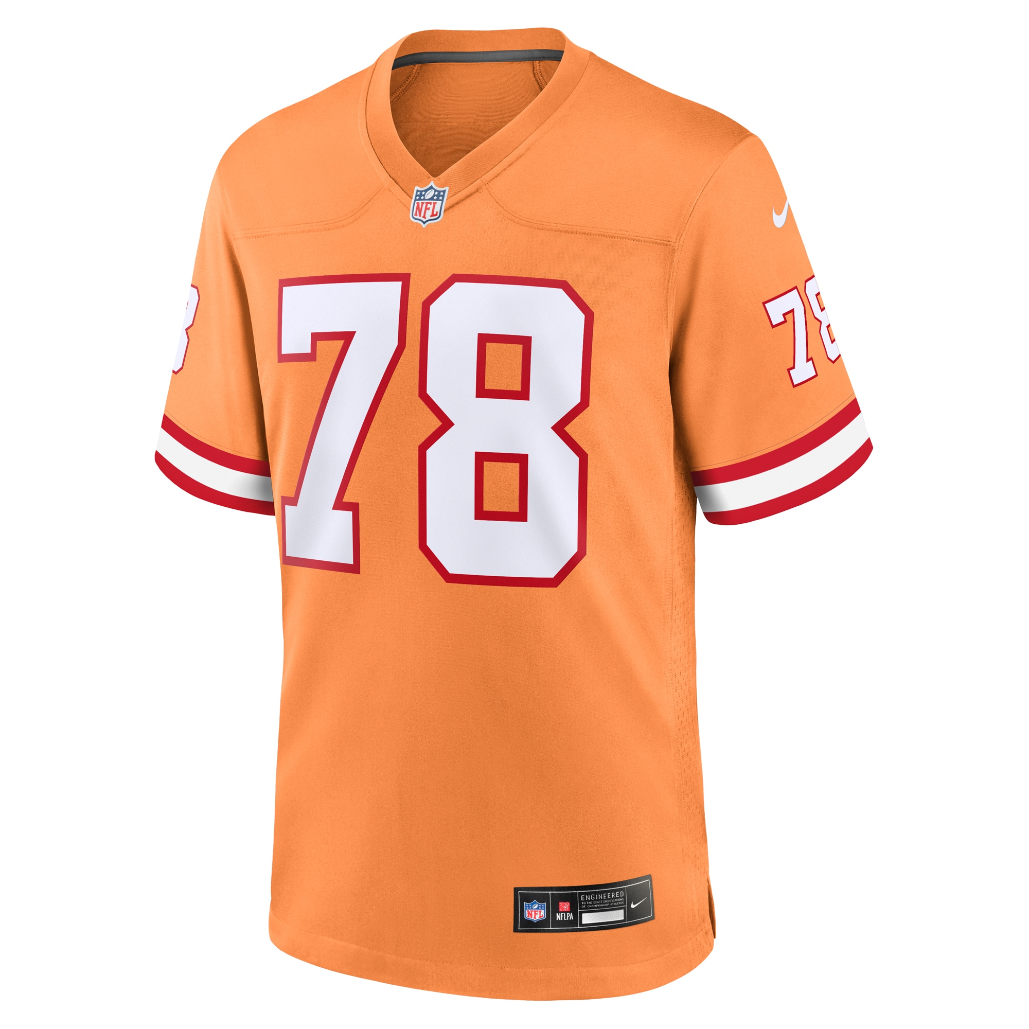 Tampa Bay Buccaneers Tristan Wirfs Orange Throwback Game NFL Jersey Men's