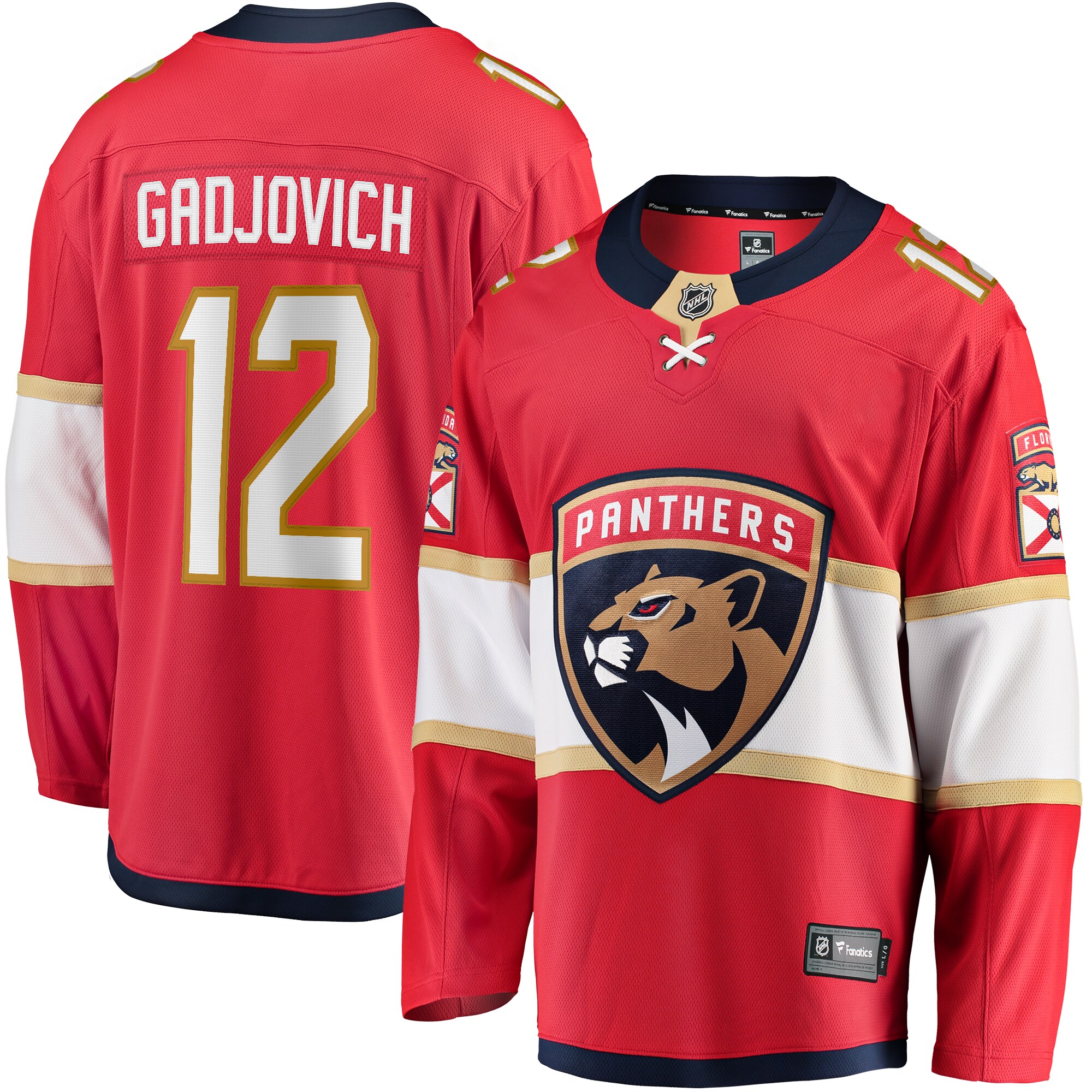 Florida Panthers Jonah Gadjovich Red Premier Breakaway Player NHL Jersey Men's