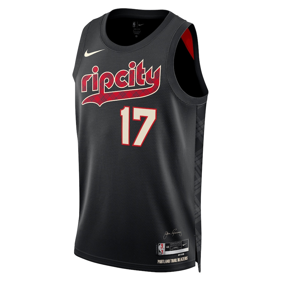 Shaedon Sharpe 17 Portland Trail Blazers 2023/24 City Edition Swingman Black NBA Jersey Men's