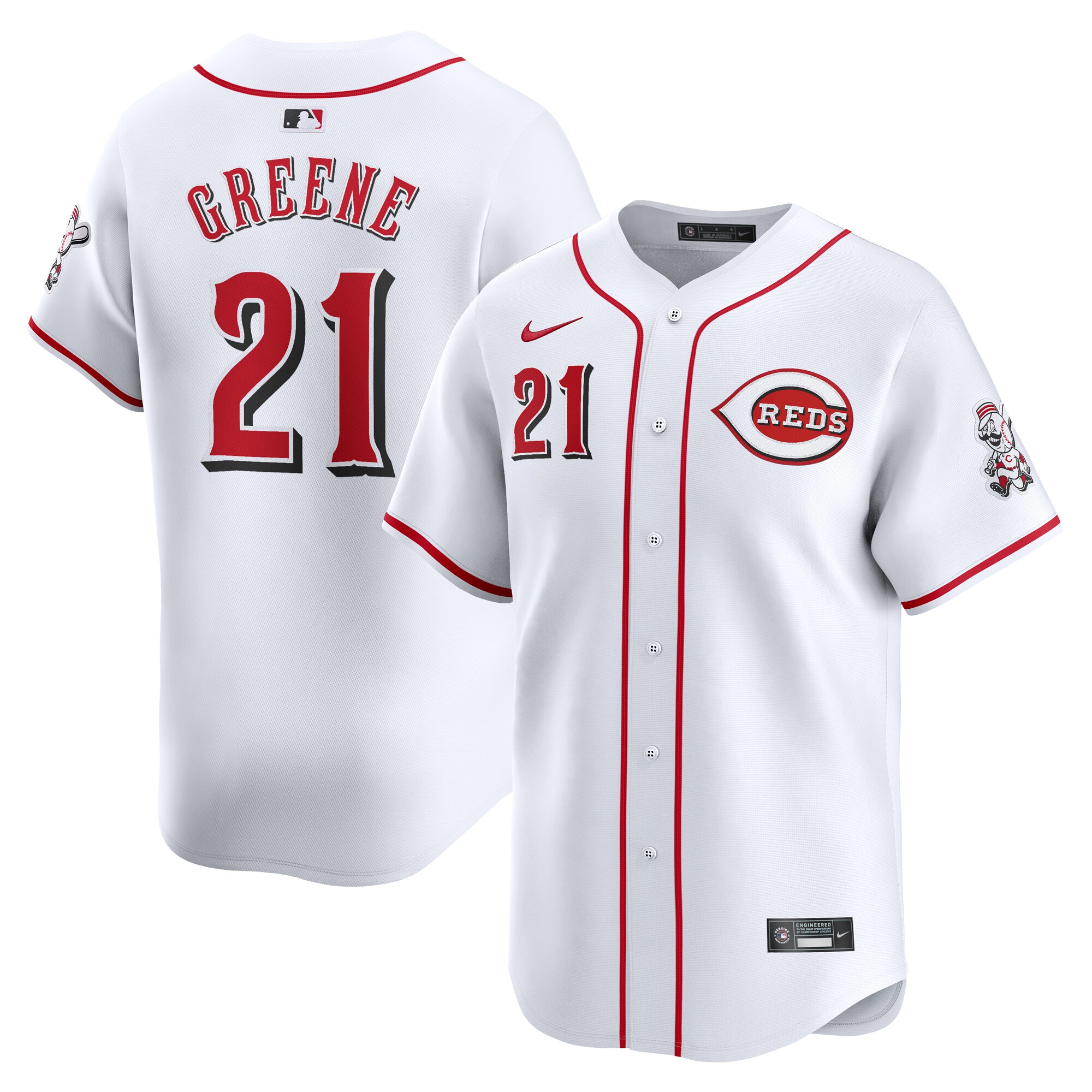 Cincinnati Reds Hunter Greene White Home Limited Player MLB Jersey Men's