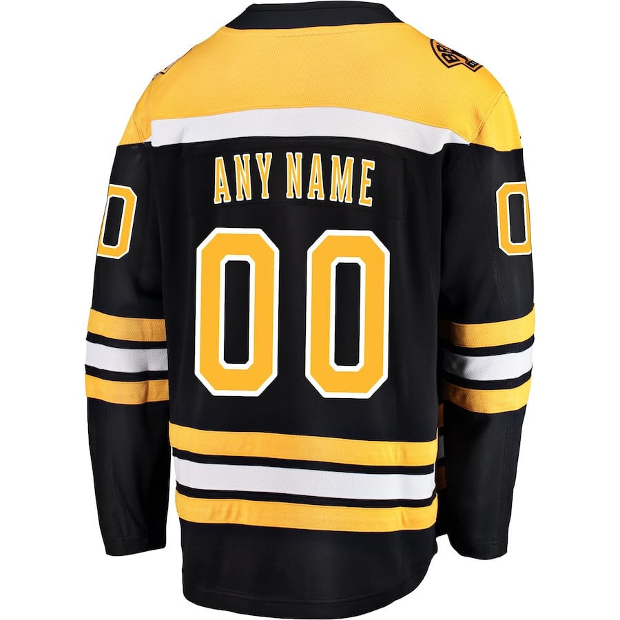 Boston Bruins Home Breakaway Custom Black NHL Jersey Men's