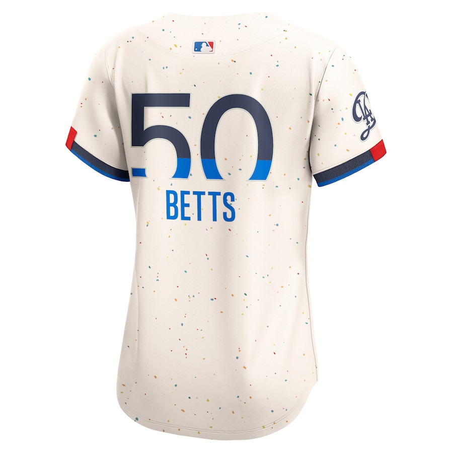 Mookie Betts 50 Los Angeles Dodgers 2024 City Connect Limited Cream MLB Jersey Women's