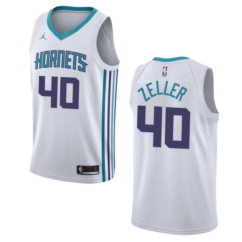 Charlotte Hornets 40 Cody Zeller Association Swingman White NBA Jersey Men's