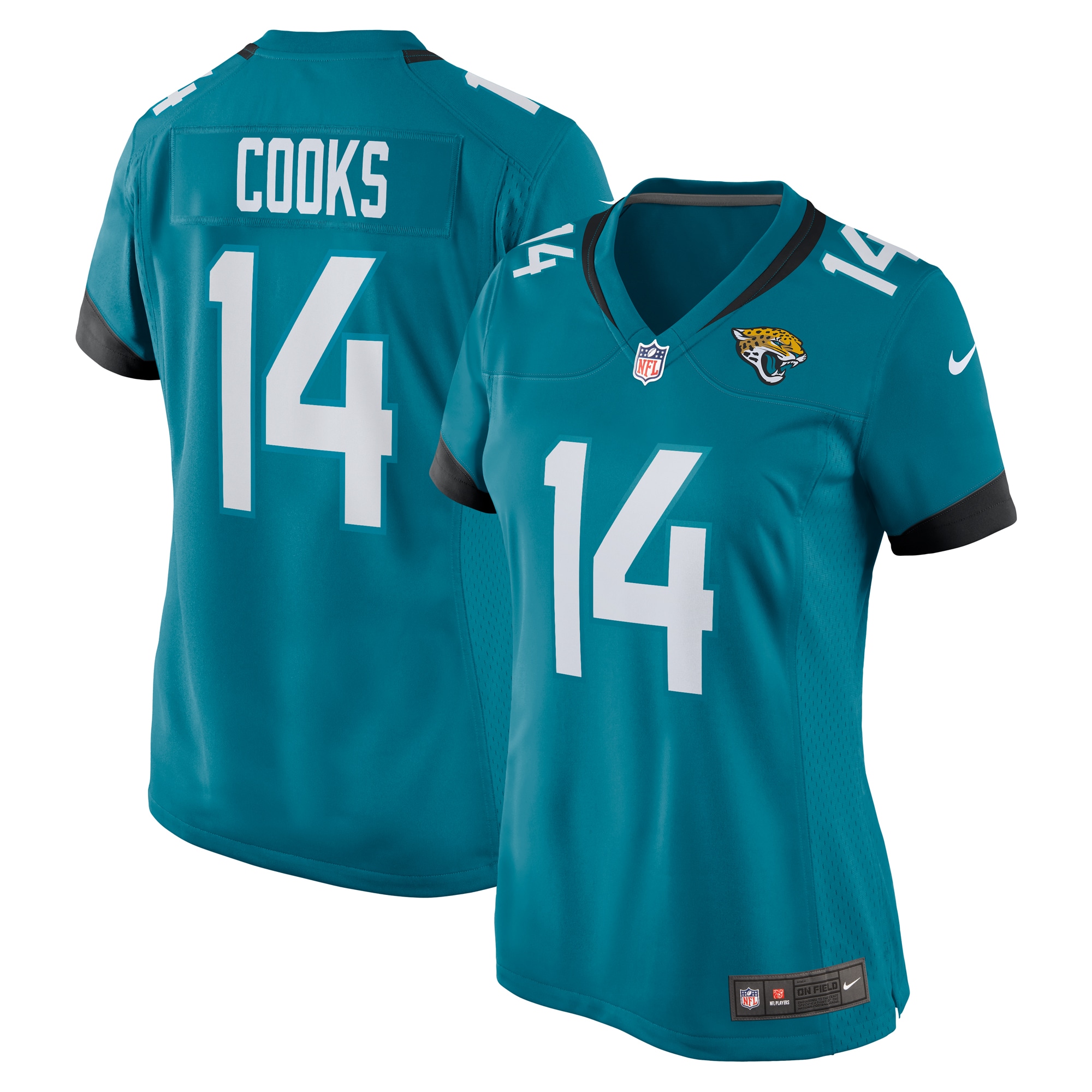 Jacksonville Jaguars Elijah Cooks Teal Team Game NFL Jersey Women's