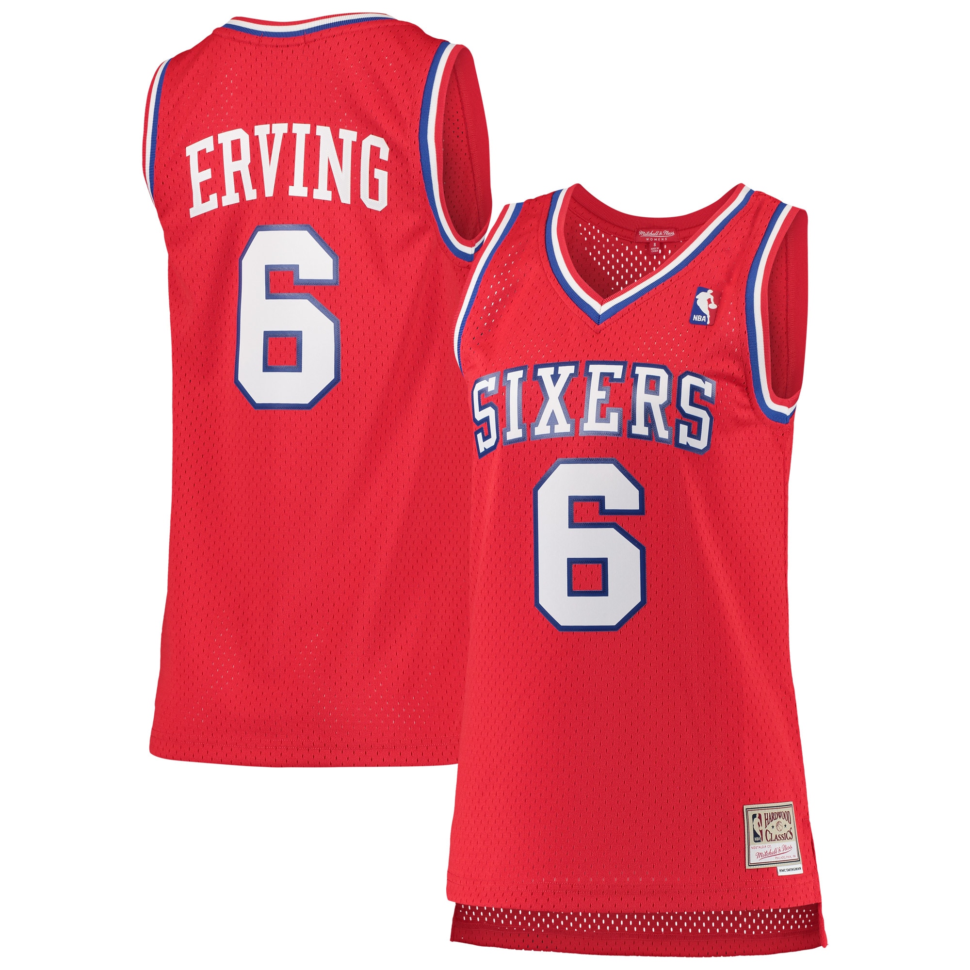 Mitchell Ness Julius Erving Red Philadelphia 76ers 1982-83 Hardwood Classics Swingman NBA Jersey Women's