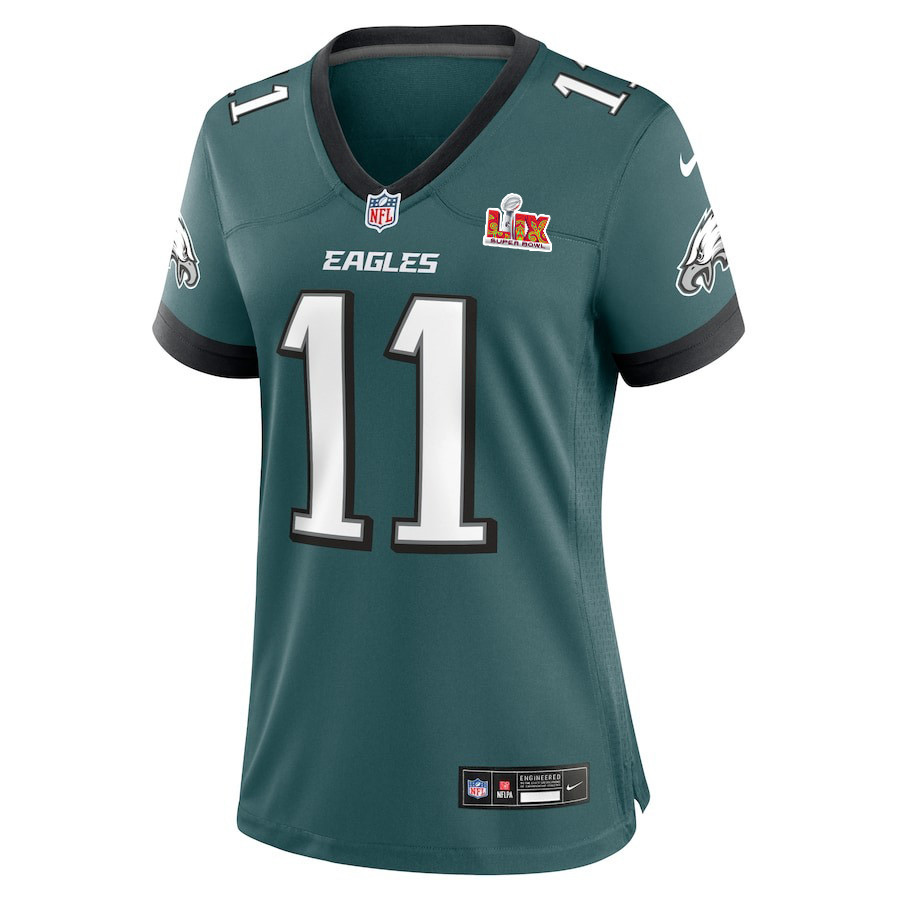A.J. Brown #11 Philadelphia Eagles Super Bowl LIX Midnight Green NFL Jersey Women's