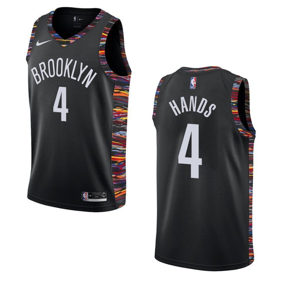 Brooklyn Nets 4 Jaylen Hands City Swingman Black NBA Jersey Men's