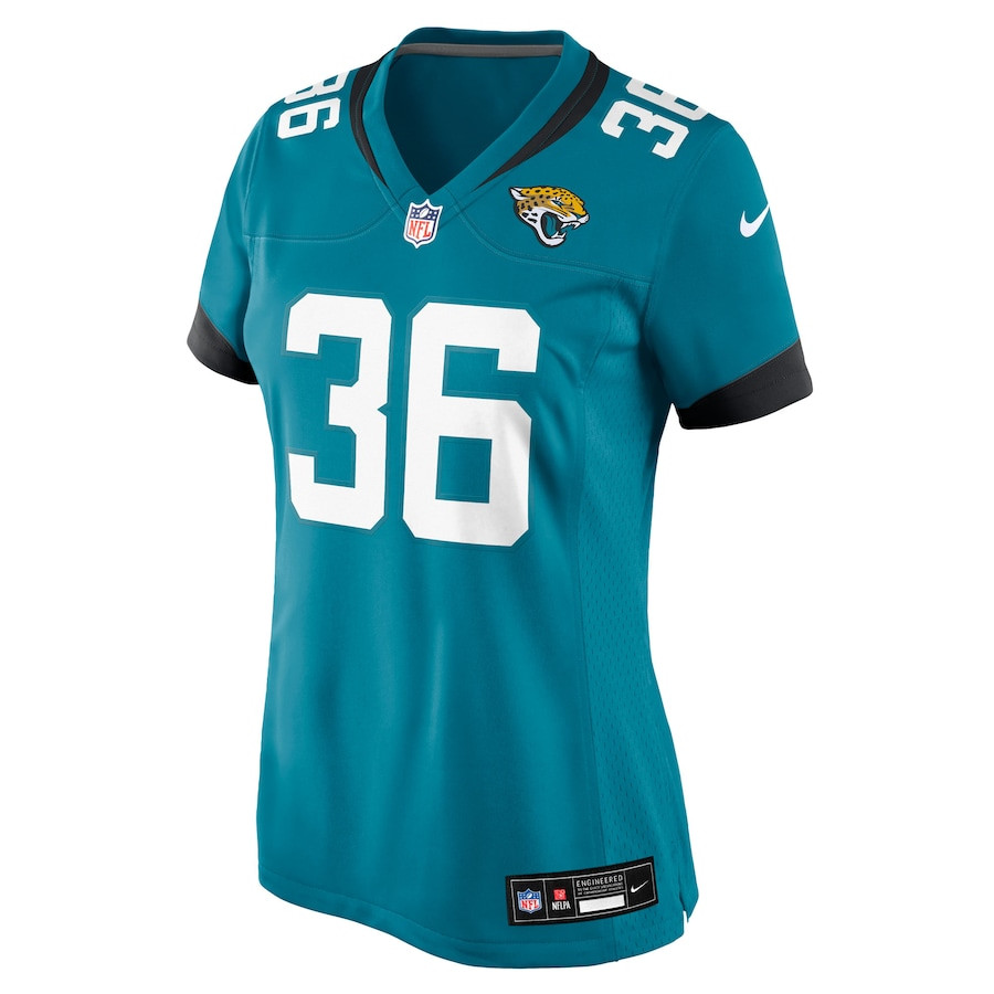 Jake Funk 36 Jacksonville Jaguars Team Game Teal NFL Jersey Women's