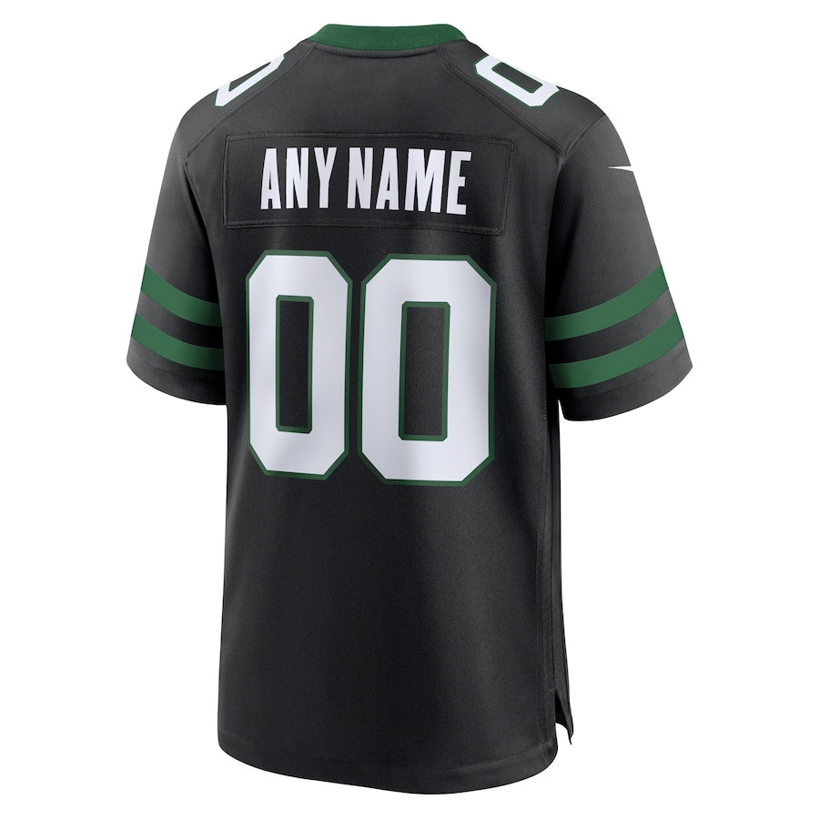 New York Jets Alternate Custom Game Legacy Black NFL Jersey Men's