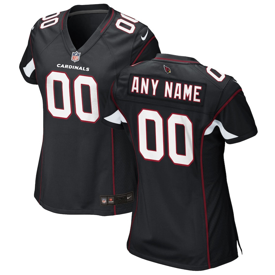 Arizona Cardinals Alternate Custom Game Black NFL Jersey Women's