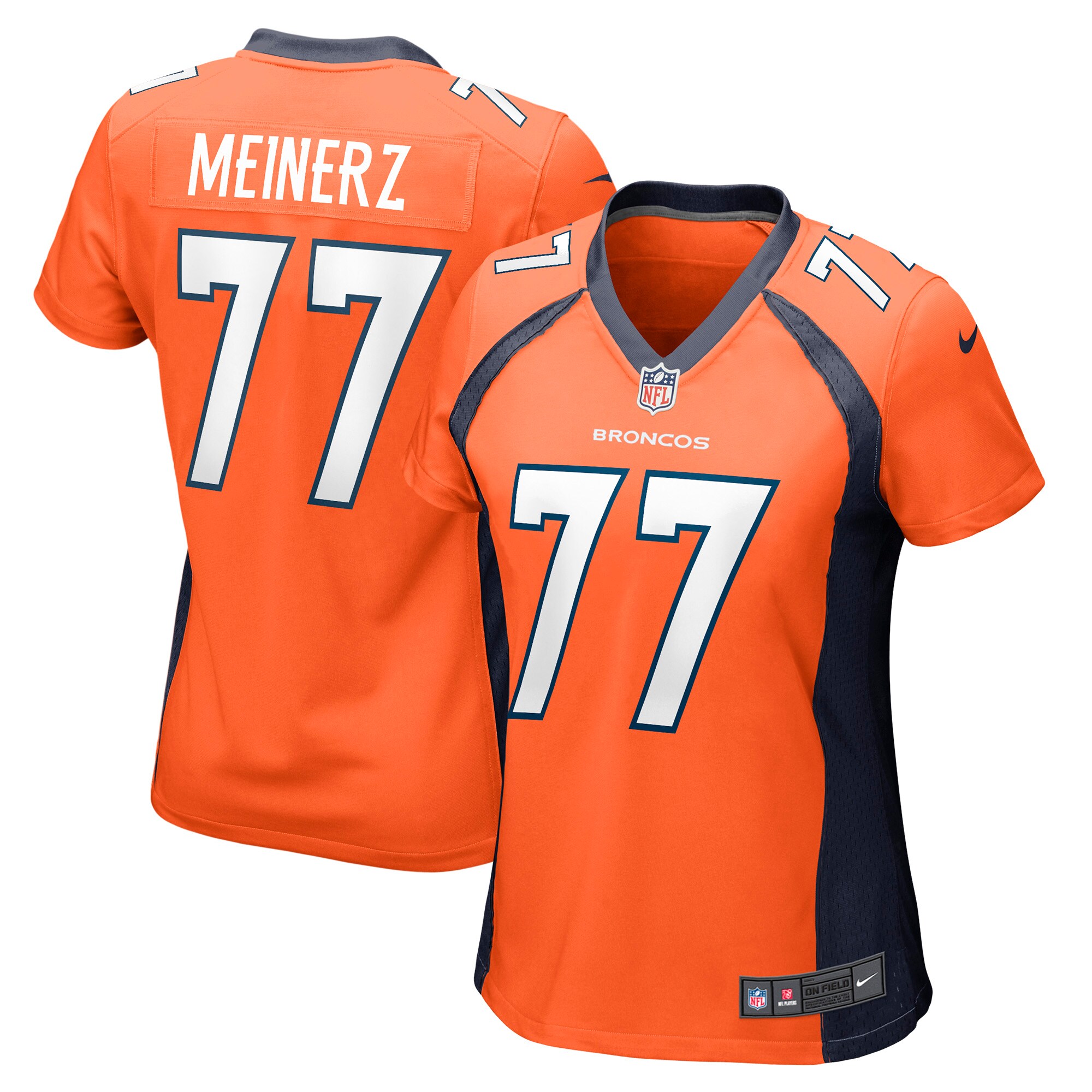 Denver Broncos Quinn Meinerz Orange Game NFL Jersey Women's
