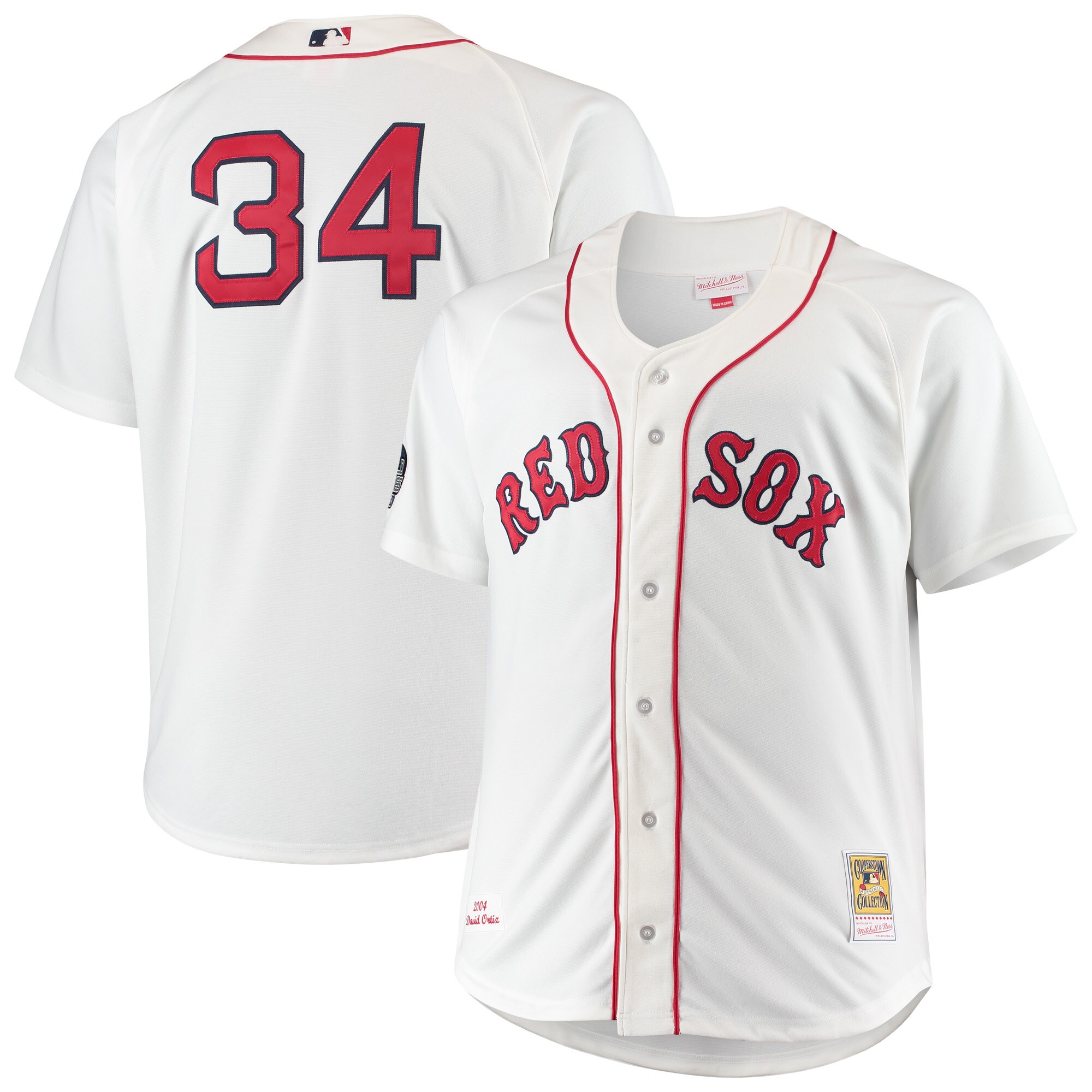 Boston Red Sox David Ortiz Mitchell Ness White Big Tall Home Player MLB Jersey Men's