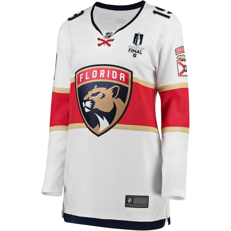 Matthew Tkachuk 19 Florida Panthers 2024 STANLEY CUP Final Away Breakaway White NHL Jersey Women's