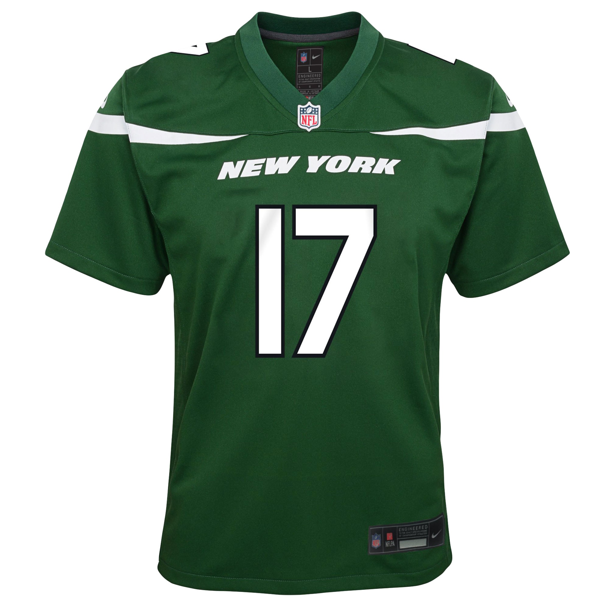 New York Jets Garrett Wilson Green Game NFL Jersey Youth