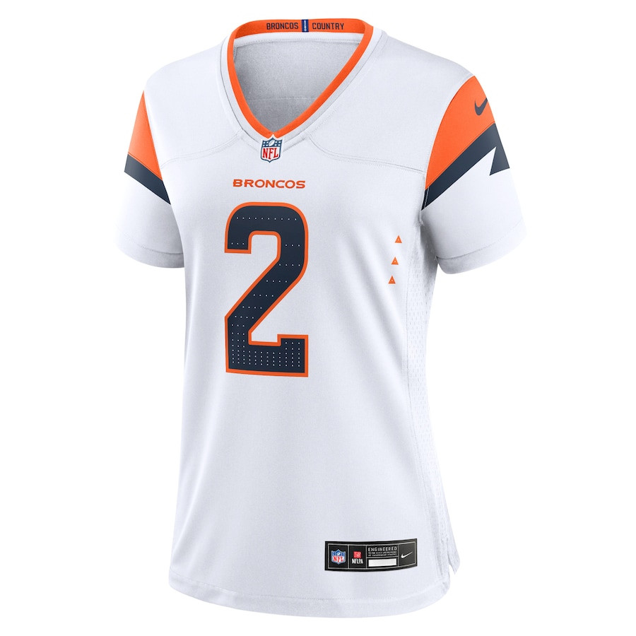 Patrick Surtain II 2 Denver Broncos Game White NFL Jersey Women's